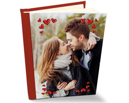 Album in pelle con copertina con cuori