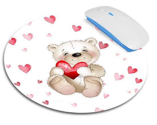 Tappetino mouse tondo Sweet teddy bear