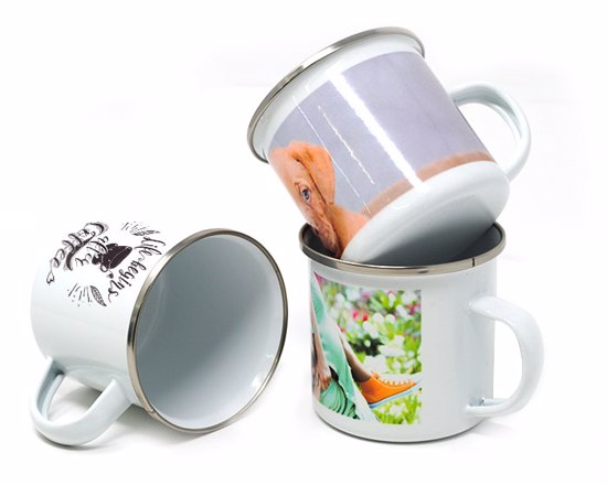 tazze personalizzate in metallo smaltato - scegli le foto che preferisci