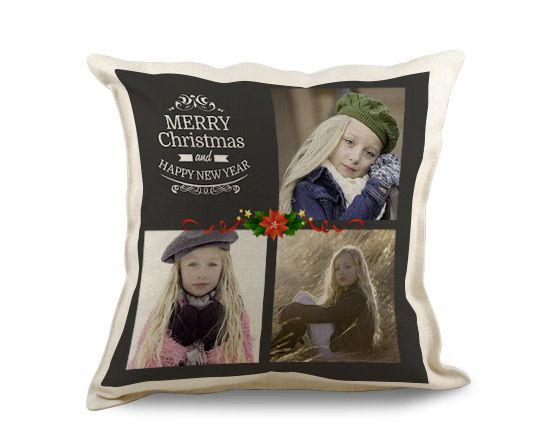 Cuscino quadrato in juta Merry Christmas