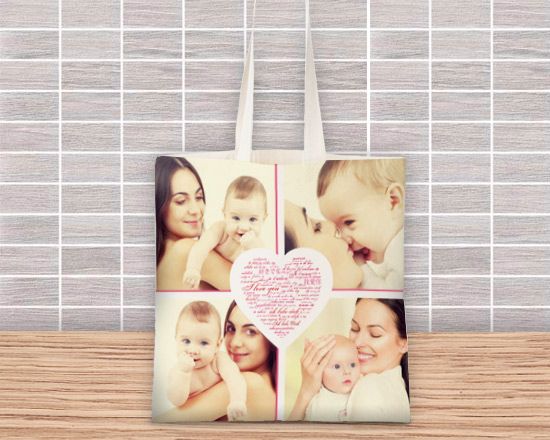 Borsa shopping con collage di foto