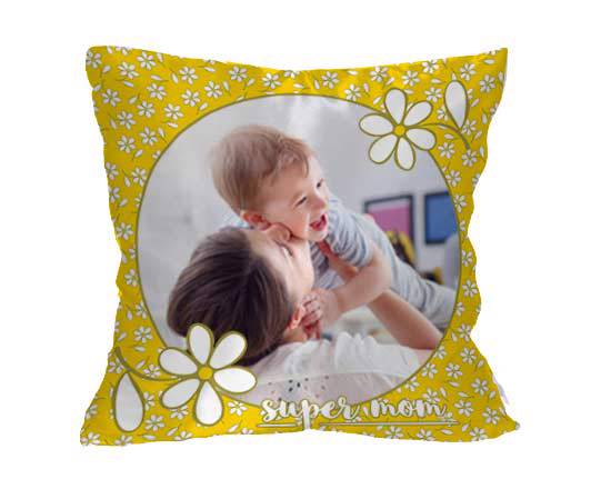 Cuscino con margherite e retro bianco