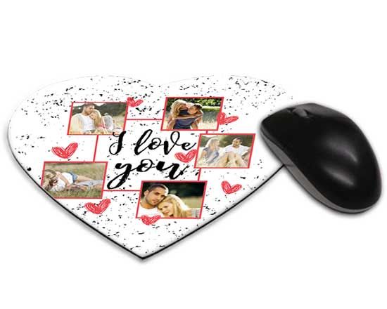 Tappetino cuore con grafica collage
