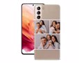Cover in silicone trasparente per Galaxy S21, con grafica collage da personalizzare con foto