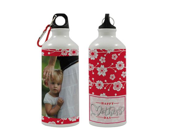 Borraccia in acciaio con grafica con fiori