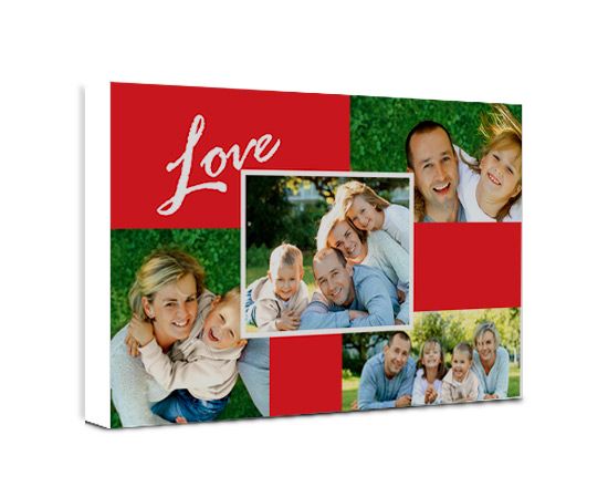Tela collage 4 riquadri, red Love
