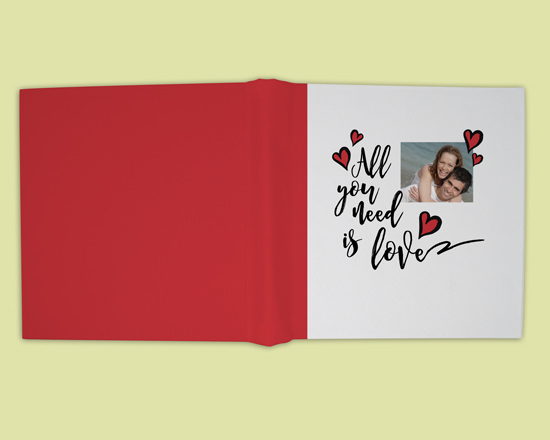 Album foto 26x30 cm retro con copertina in tessuto stampata interamente