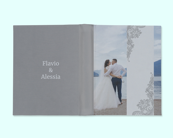 Album foto 24x30 cm retro con copertina in tessuto stampata interamente
