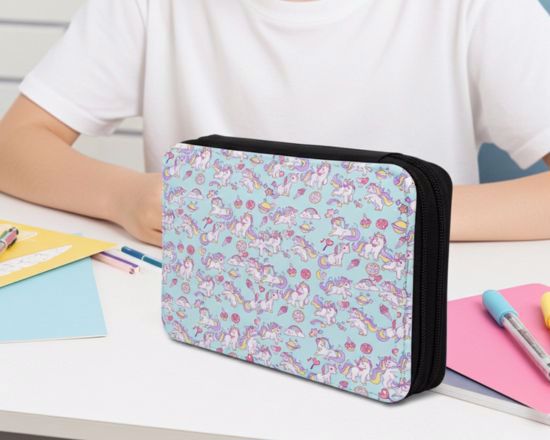 astuccio personalizzato con unicorni