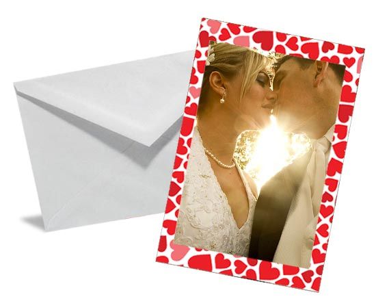 Una pioggio di cuori per il tuo bigliettino d'auguri