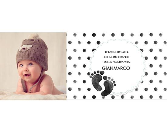 Grafica con pois neri e impronte