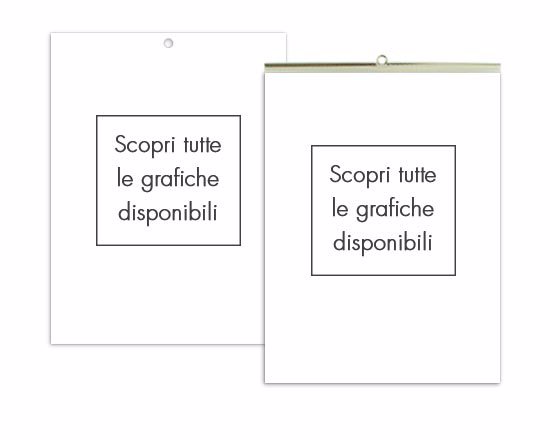 Crea calendario a pagina singola e scegli tra il calendario senza dorsetto e quello con dorsetto in metallo