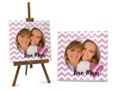 Mattonella con grafica bianca e rosa