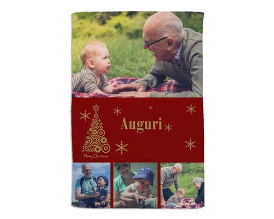 Coperta in pile con grafica natalizia