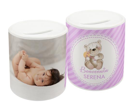 Salvadanaio con orsetto stilizzato in ceramica