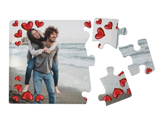 personalizza il puzzle magnetico rettangolare a forma di cuore