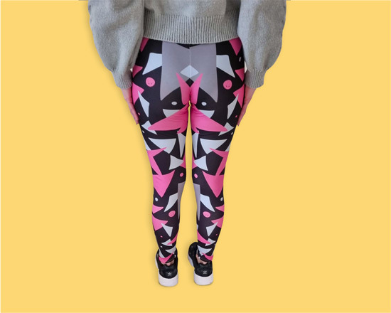 Leggings con stampa geometrica taglia L retro