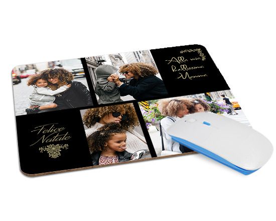 Un collage chic per il tuo mousepad natalizio