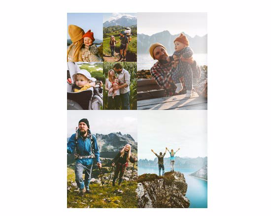 Poster collage Affetti 50x70 cm 7 Riquadri