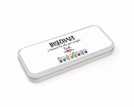 Scatola di latta piccola insegnare