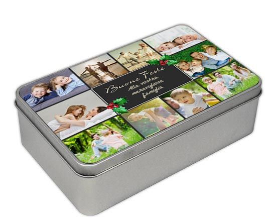 Scatola rettangolare con grafica natalizia