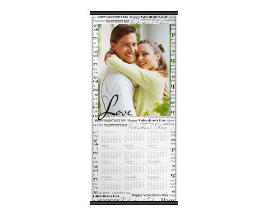 Calendario nel formato 30x70 con grafica dalle scritte nere