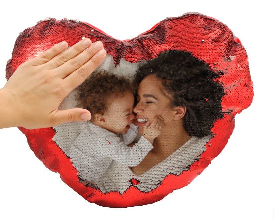 cuscino a cuore paillettes
