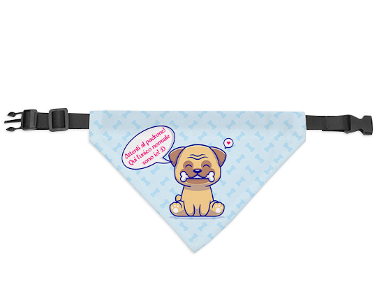 Bandana per cani personalizzata con grafica attenti al padrone