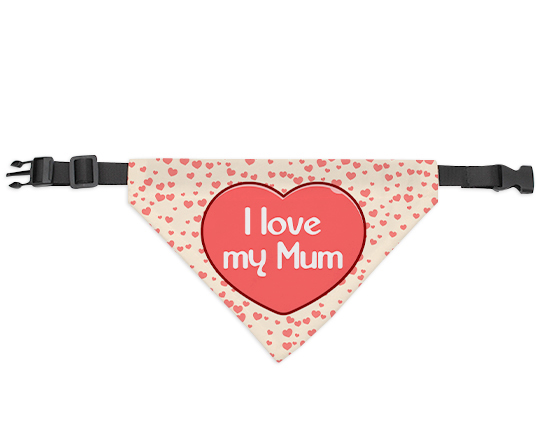 Bandana per cani personalizzata con grafica I love my Mum