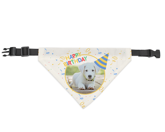Bandana per cani personalizzata con grafica happy birthday