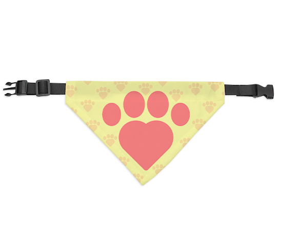 Bandana per cani personalizzata con grafica zampetta love