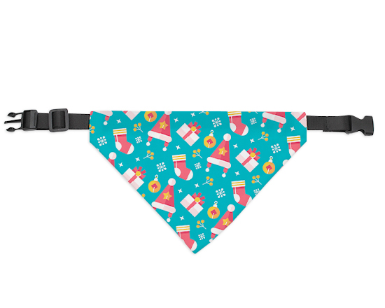 Bandana per cani personalizzata con grafica elementi natalizi