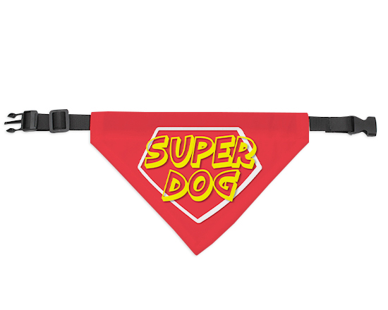 Bandana per cani personalizzata con grafica superdog