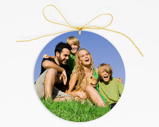 Decorazione natalizia in plexiglass con foto famiglia