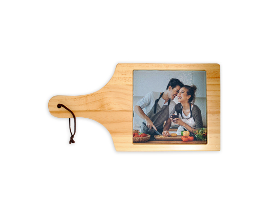 Tagliere Personalizzato legno e vetro con foto