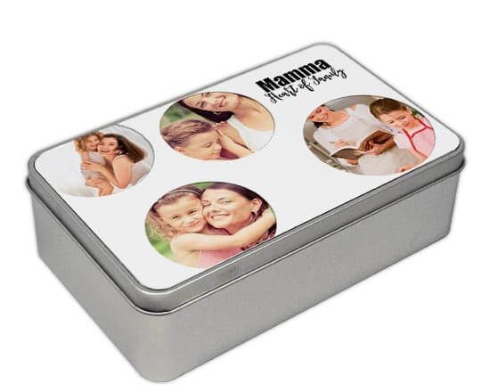 interno della scatola rettangolare in metallo