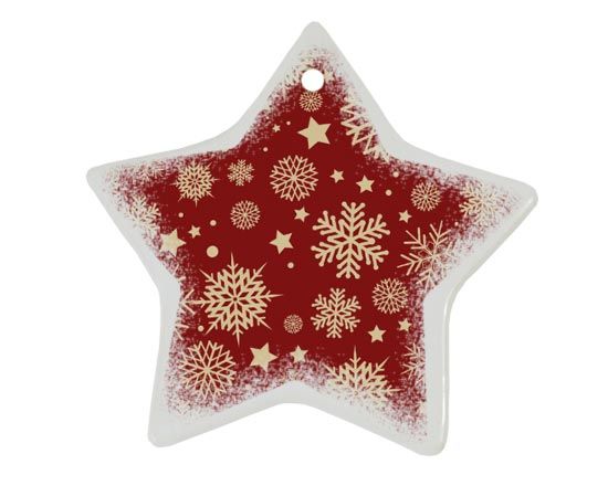 Decorazioni Natalizie ceramica stella Fiocchi di neve