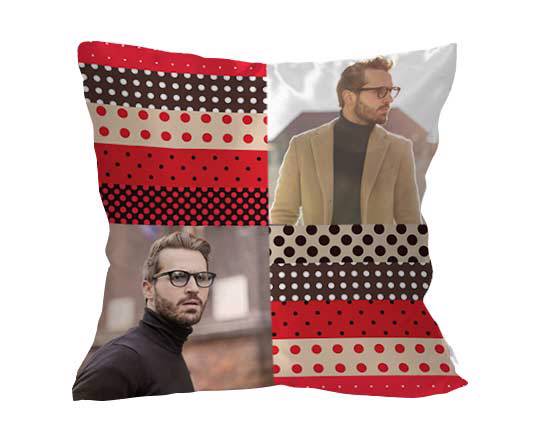Il cuscino personalizzato con pois colorati