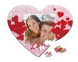 Cuori rossi su puzzle cuore A3