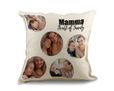 Cuscino quadrato in juta Heart family