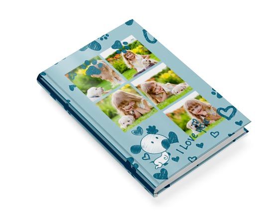 Copertina con grafica collage per diario animali