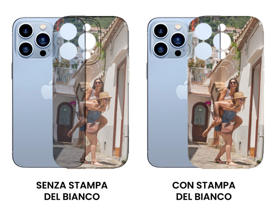 Cover iphone 15 pro max trasparente o con bianco coprente