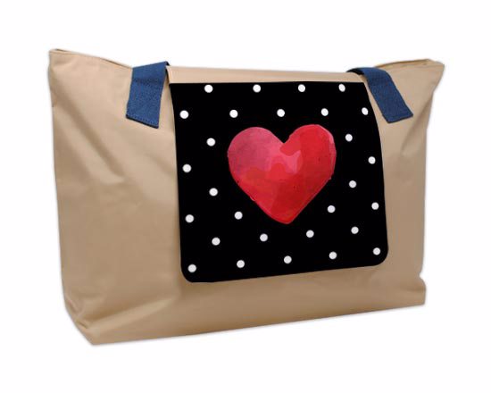 Borsa fashion Cuore con Pois bianchi