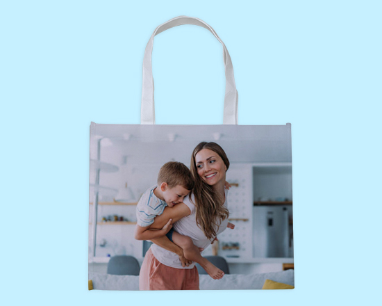 Borsa spesa in tnt con foto di mamma e figlio