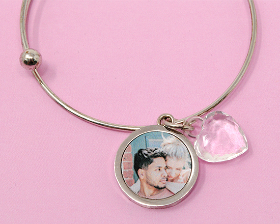 Bracciale personalizzato con  foto e pendente cuoricino