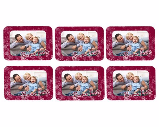 Calamita rettangolare Buone feste Pack da 6 foto uguali