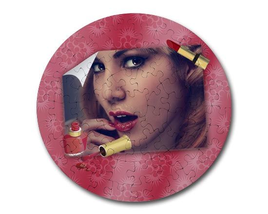 Grafica con foto su puzzle rotondo