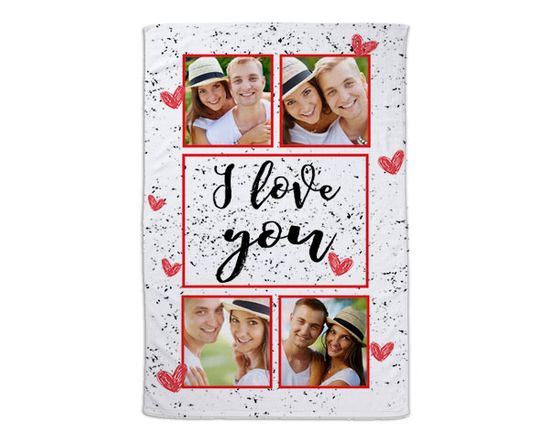 Coperta morbida con grafica collage