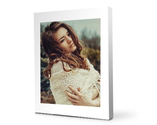 Foto su tela con grafica passepartout bianco