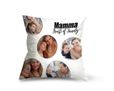 Cuscino quadrato con grafica collage con cerchi